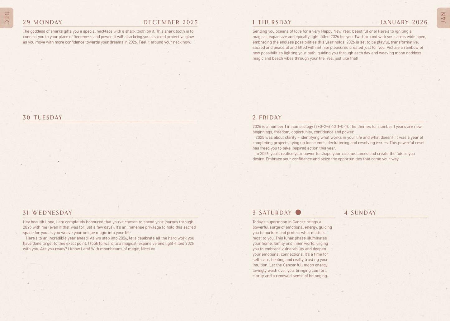 2026 Moon Goddess Diary - Southern Hemisphere
