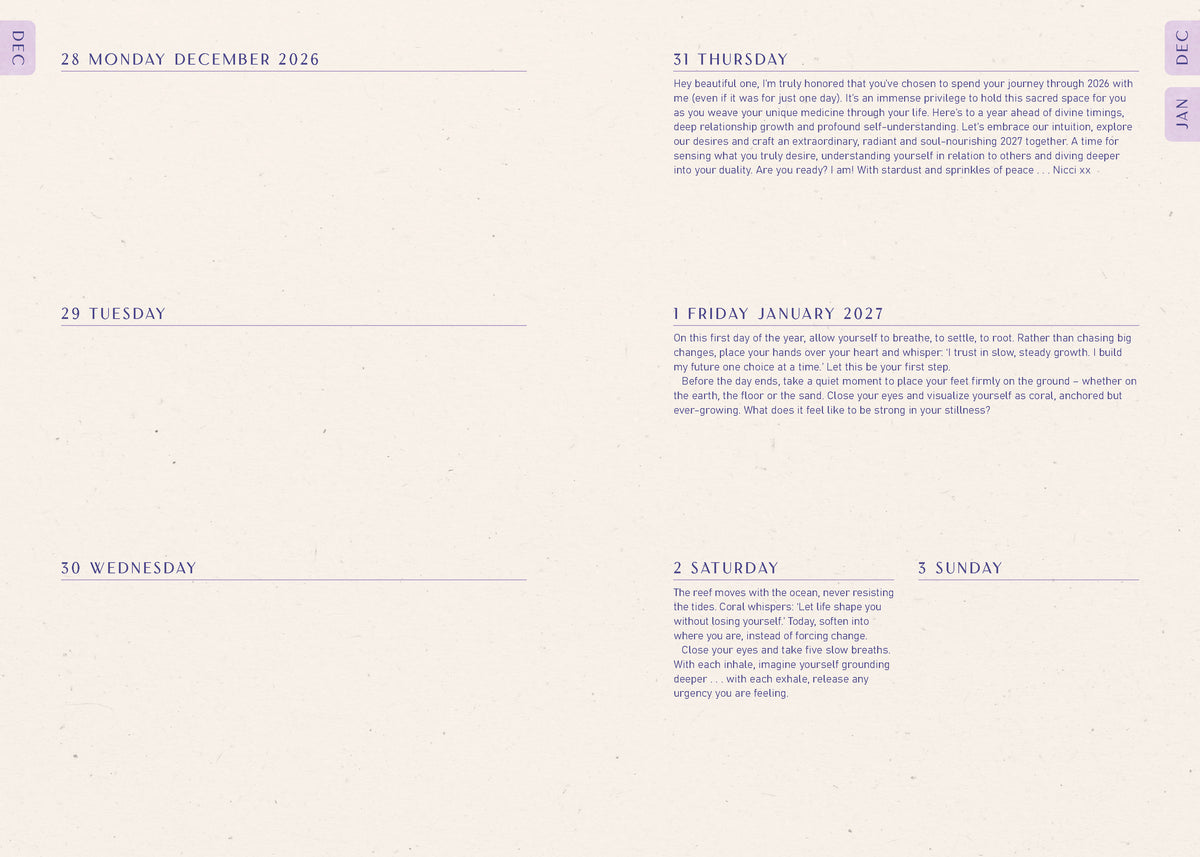 2027 Moon Goddess Planner Calendar - Northern Hemisphere
