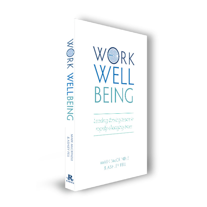 Book titled 'Work Well Being' on a white background