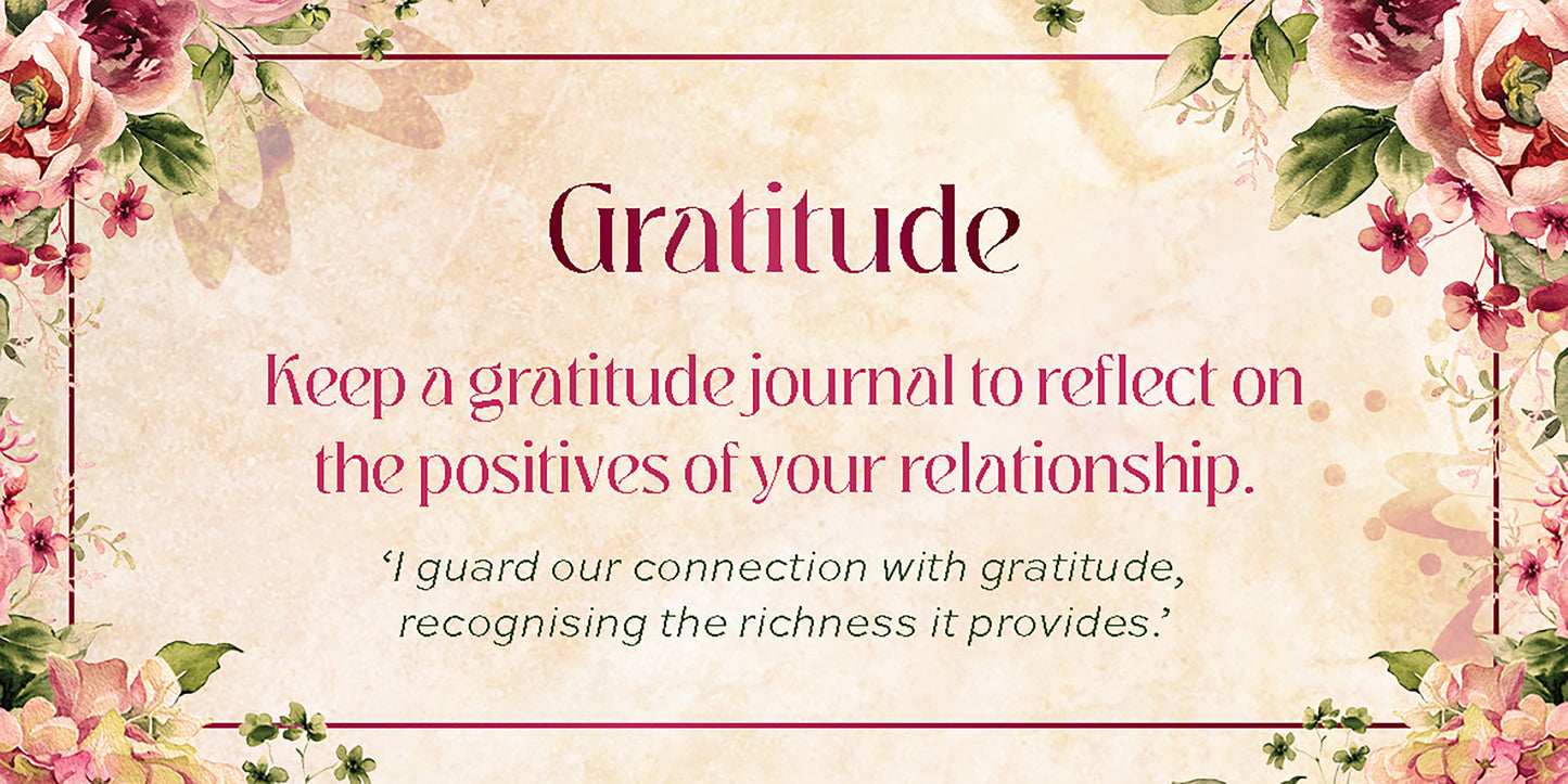 Motivational quote about gratitude with floral border on a light background