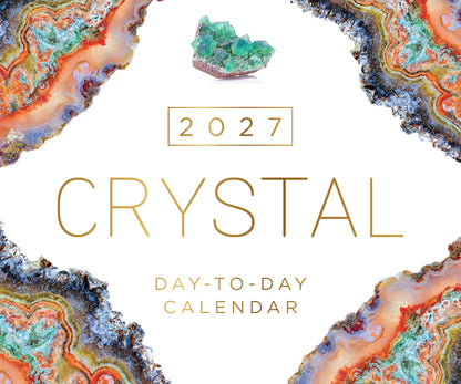 2027 Crystal Day-to-Day Calendar with crystal images on a white background