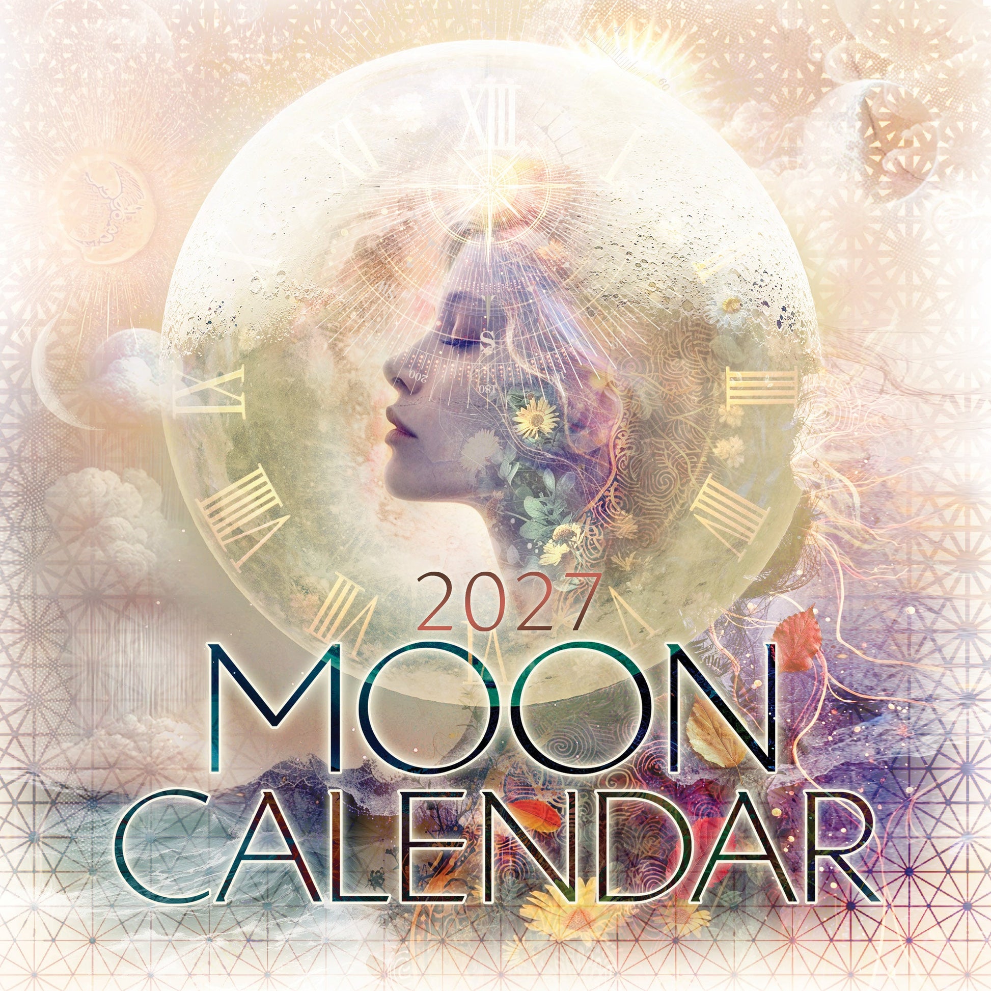 2027 Moon Calendar cover with artistic design and text