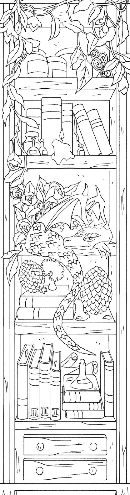 Dragon Princess Coloring Bookmarks