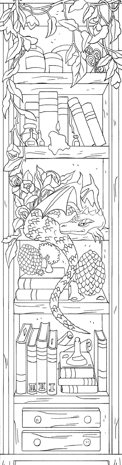 Dragon Princess Coloring Bookmarks