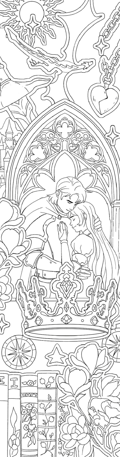 Dragon Princess Coloring Bookmarks