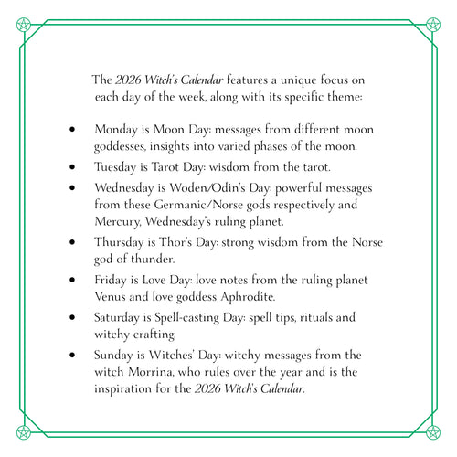 2026 Witch's Calendar: Daily Magick