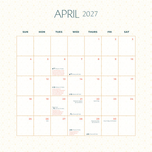 2027 Moon Wall Calendar