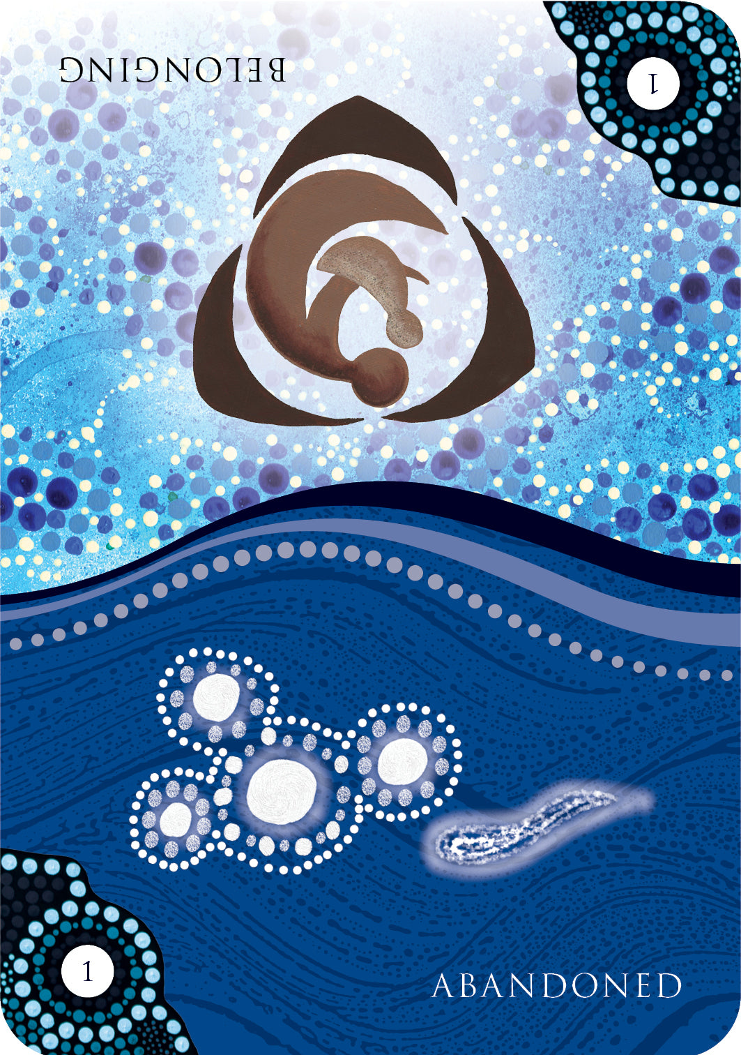 Cover of a book titled 'Belonging' with a stylized design featuring a fish and abstract patterns.