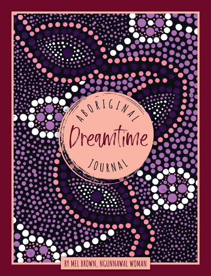 Journal cover with Aboriginal art design and 'Aboriginal Dreamtime Journal' text.