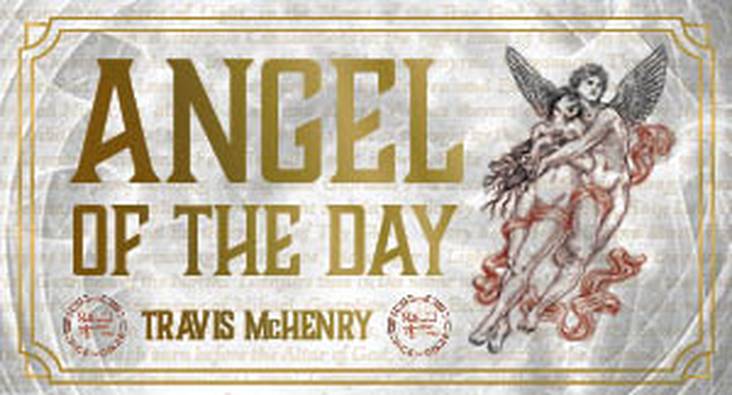 Album cover for 'Angel of the Day' by Travis McHenry featuring an angel illustration.