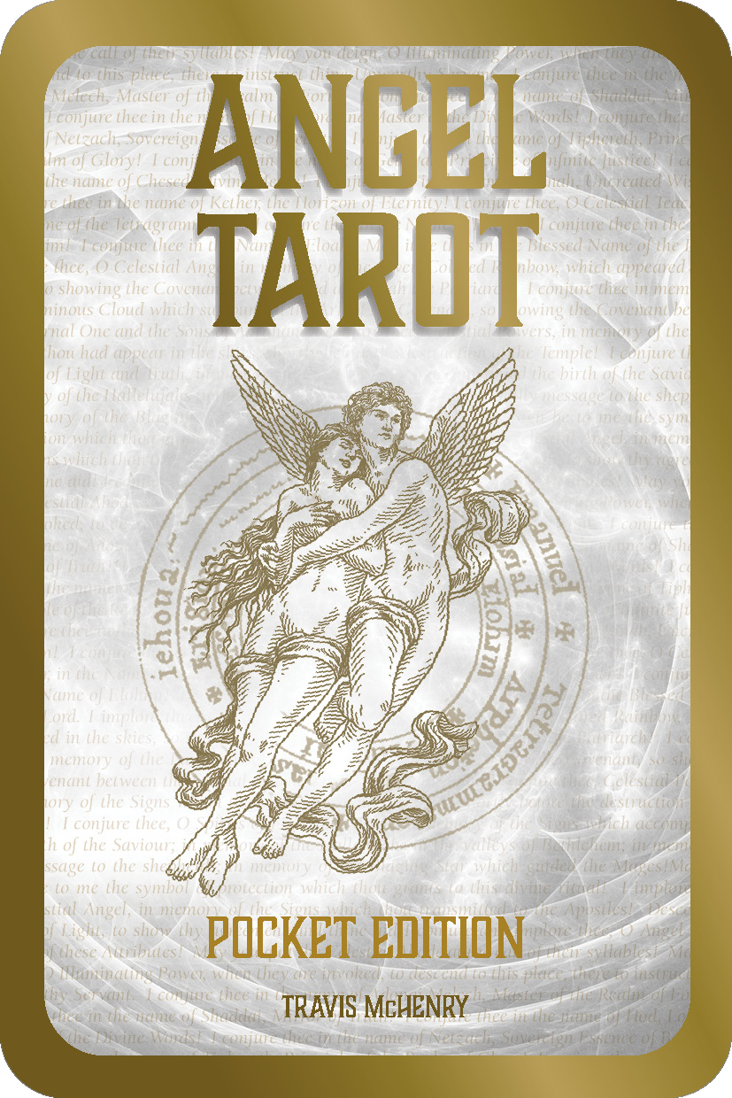 Angel Tarot Pocket Edition book cover with angel illustration and gold border