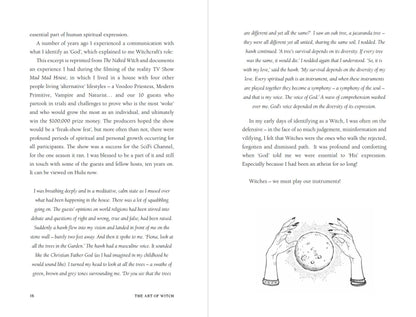 Open book with text and a diagram of a hand holding a crystal ball on a white background