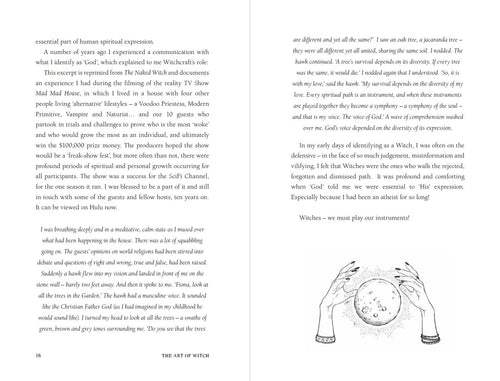 Open book with text and a diagram of a hand holding a crystal ball on a white background
