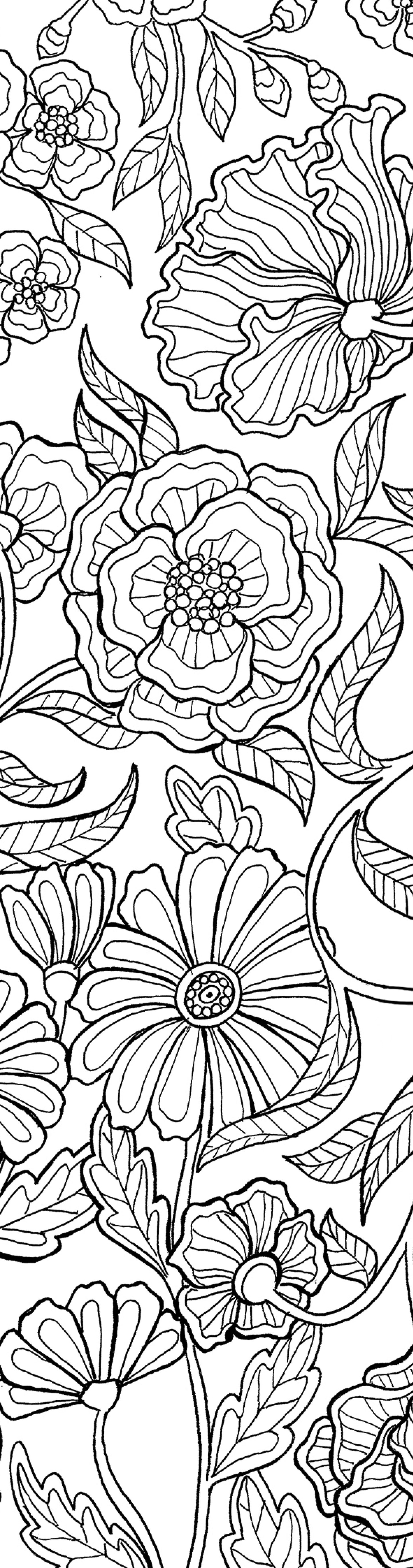 Black and white floral pattern bookmark