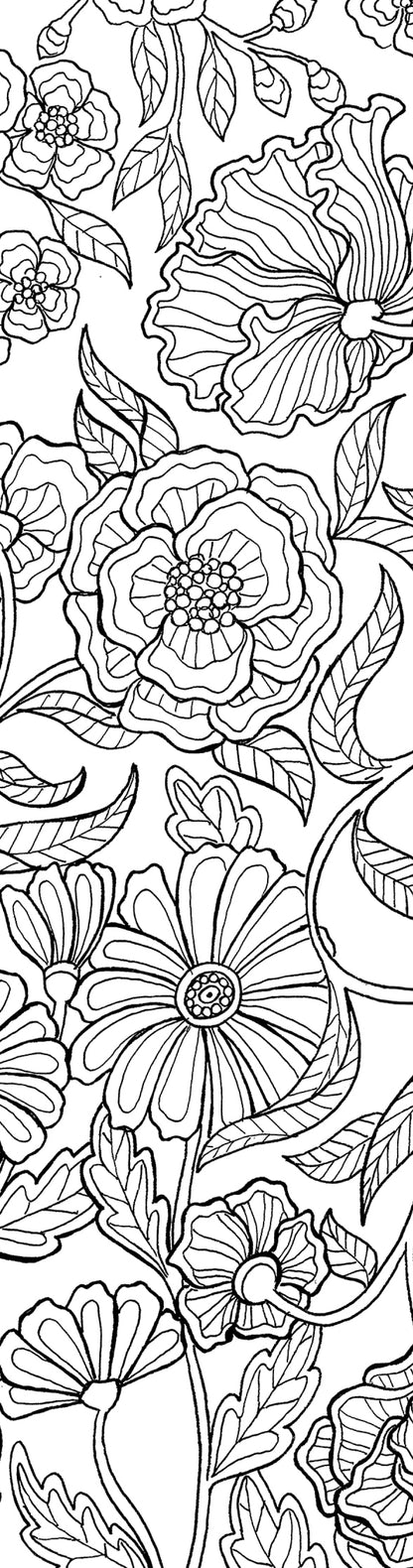 Black and white floral pattern bookmark