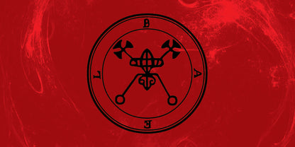 Black symbol on a red background