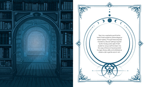 Bookshelf in a dimly lit room with a decorative text frame on the right.