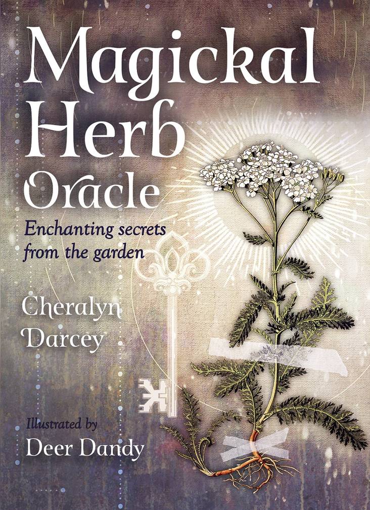 Box cover of 'Magickal Herb Oracle' with herbs and key illustration.