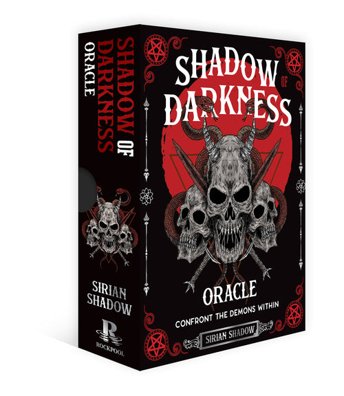 Box for 'Shadow of Darkness Oracle' with skull and crossbones design on a black background
