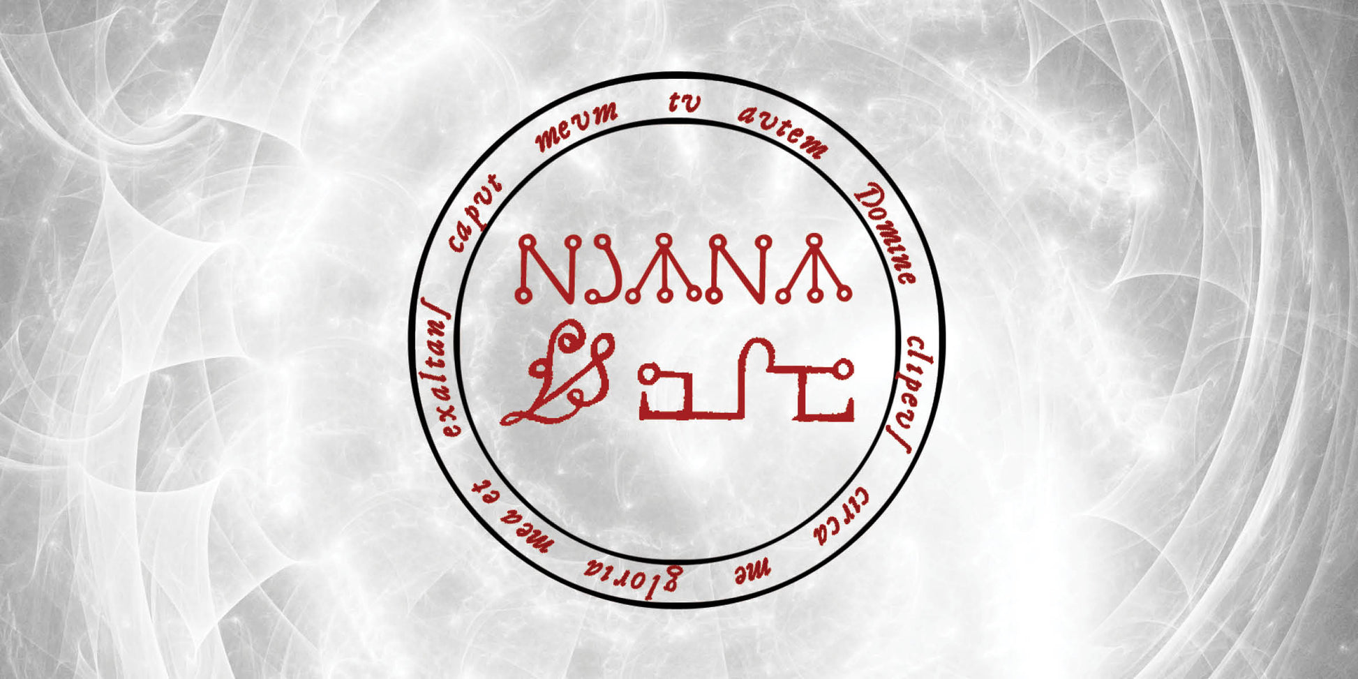 Circular logo with text on a white background