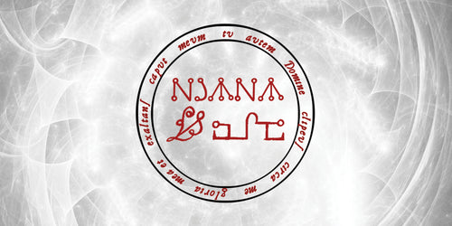 Circular logo with text on a white background
