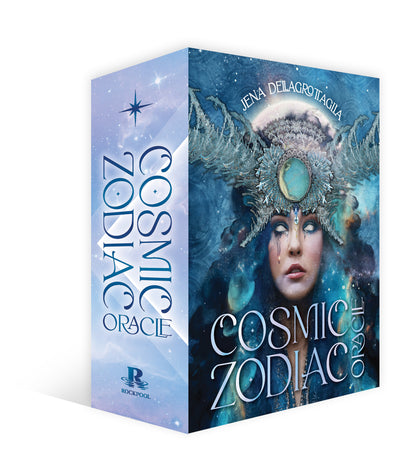Box set of 'Cosmic Zodiac Oracle' with a fantasy design on a white background