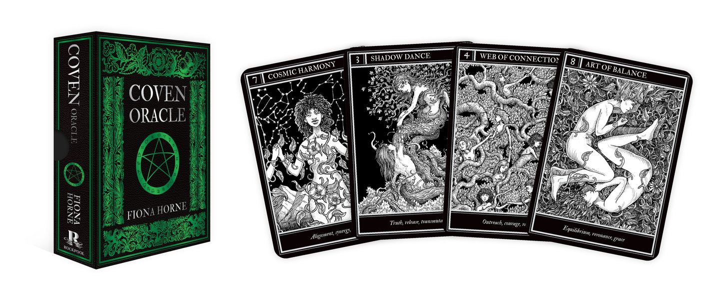 Coven Oracle card set with green box on a white background