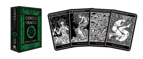 Coven Oracle tarot card set with green box on a white background