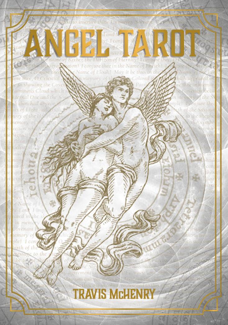 Cover of 'Angel Tarot' by Travis McHenry featuring an angel illustration on a textured background.