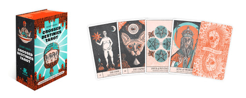 Crossed Demons Tarot cards with box on a white background