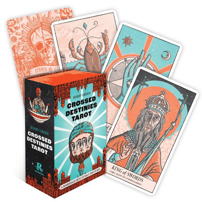 Crossed Destinies Tarot cards with tarot card box and selected cards displayed.