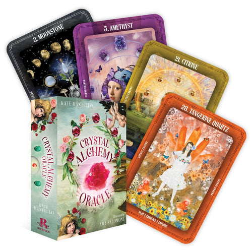 Crystal Alchemy Oracle cards on a white background