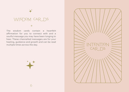 Card with 'Intention Cards' design on a pink background