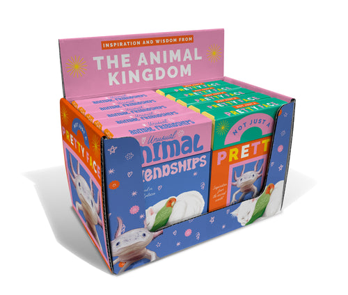 Display of animal gifting cards from 'The Animal Kingdom' series in a colorful box.