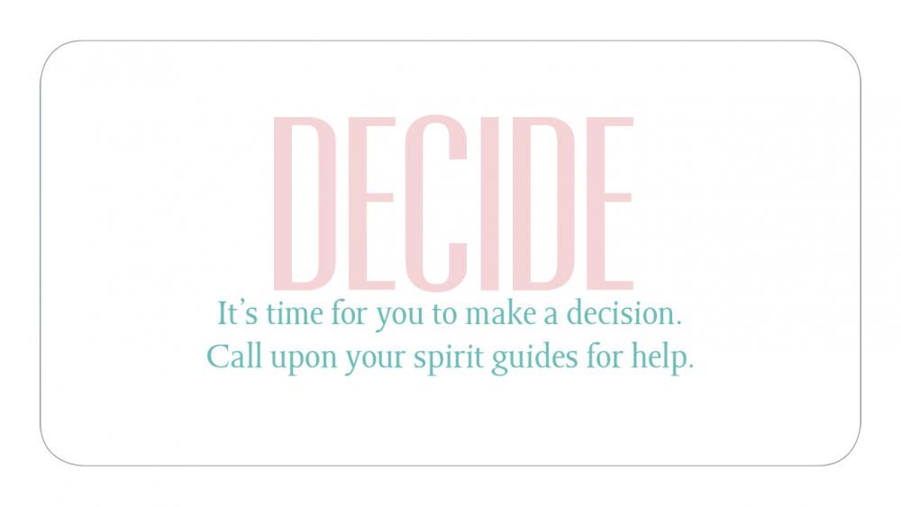 Motivational quote card with 'DECIDE' and inspirational message on a light background