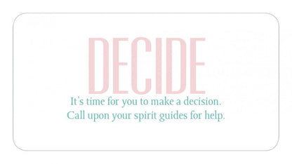 Motivational quote card with 'DECIDE' and inspirational message on a light background