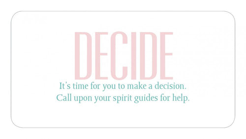 Motivational quote card with 'DECIDE' and inspirational message on a light background