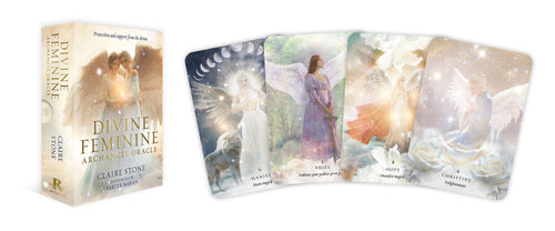 Divine Feminine Oracle cards with a box on a white background