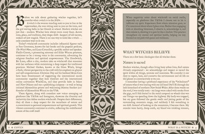 Open book with text and decorative patterns on a textured background