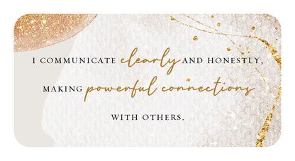 Motivational card with gold text on a marble background
