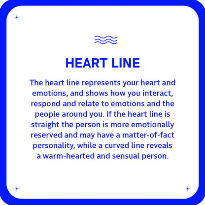 Information about the heart line in astrology with text on a white background.