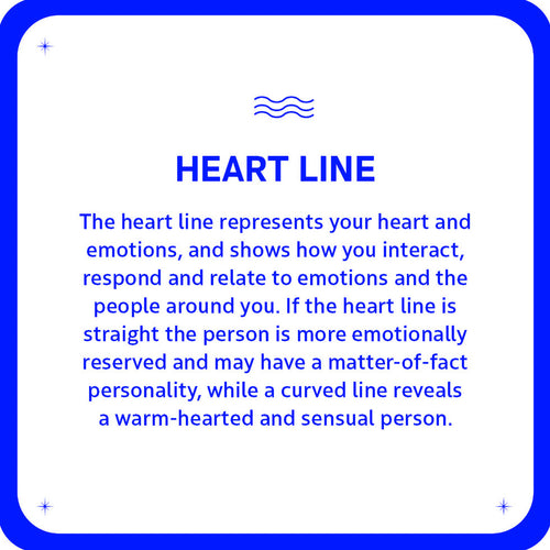 Information about the heart line in astrology with text on a white background.