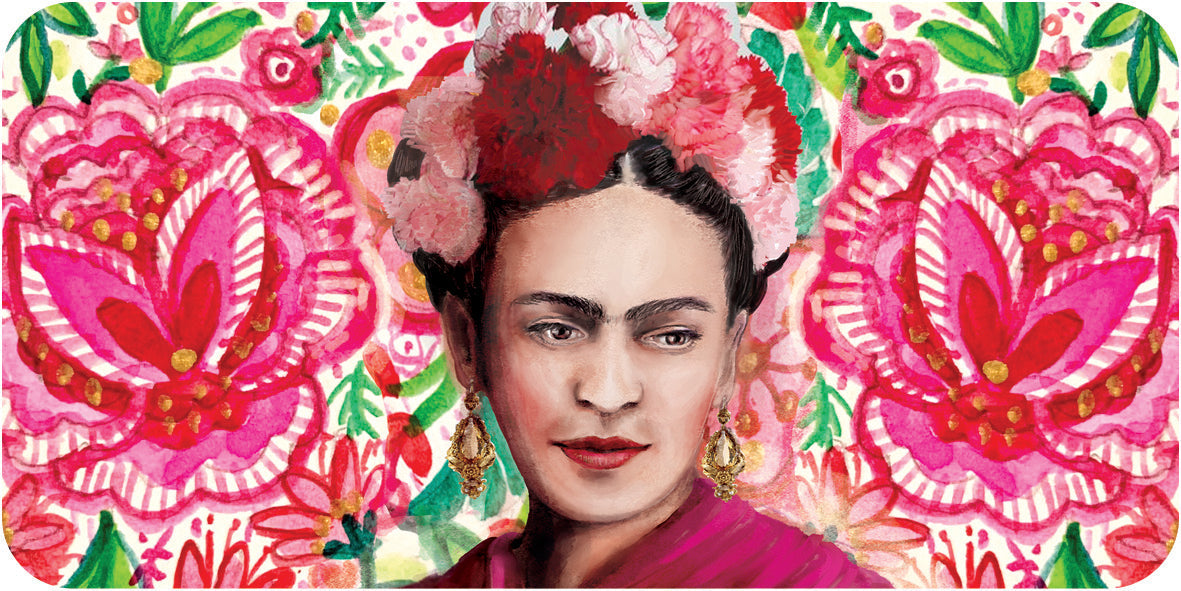 Frida Kahlo with floral design