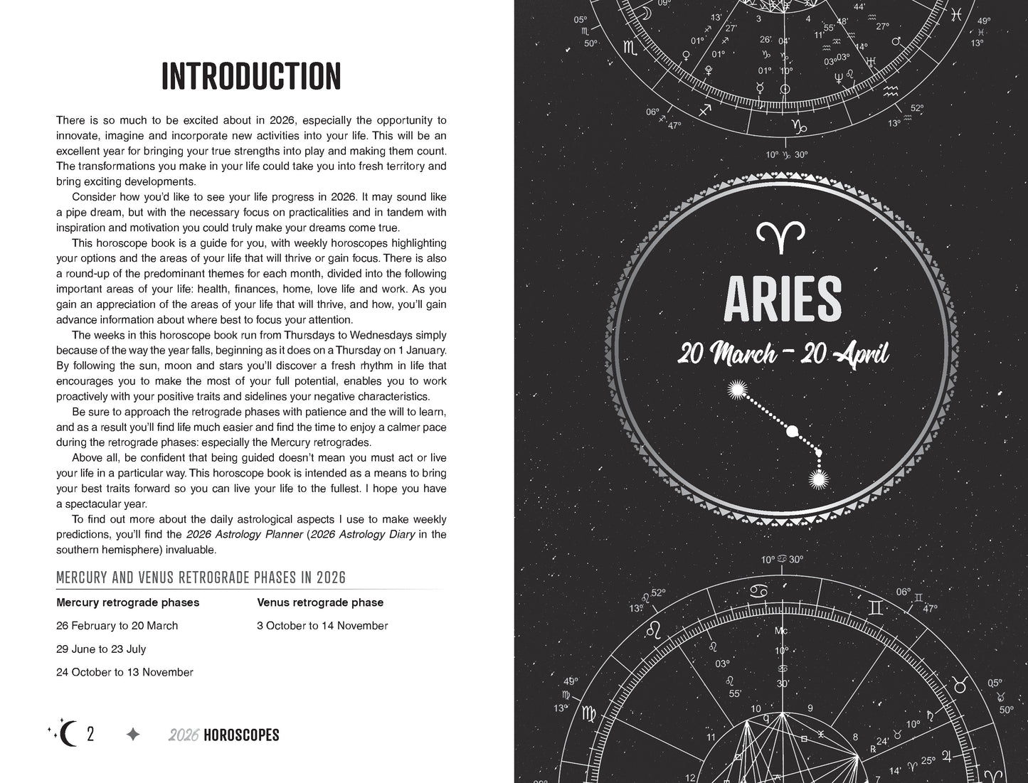 Aries zodiac sign with astrological symbols on a black background