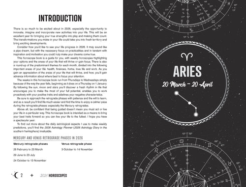Aries zodiac sign with astrological symbols on a black background