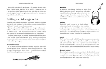 Page from a book on Italian folk magic with text and illustrations.