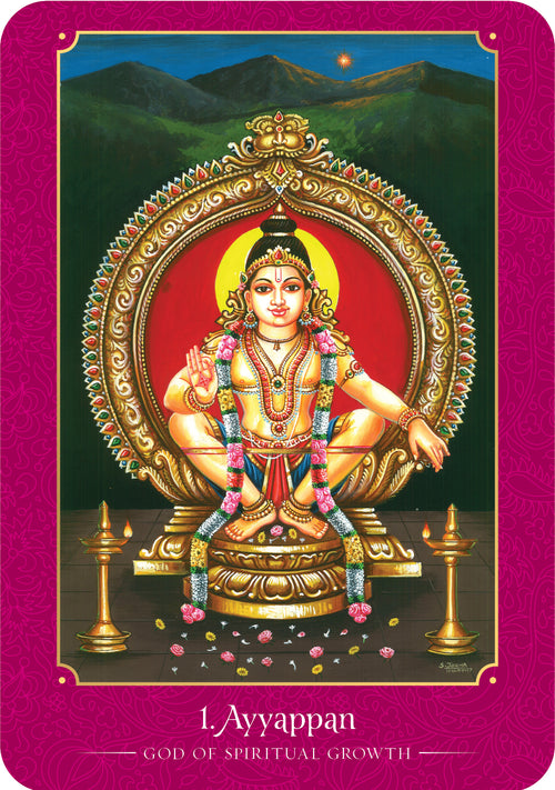 God of spiritual growth on a colorful background with decorative elements