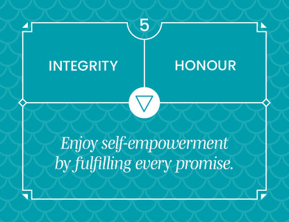 Motivational quote on a teal background with 'Integrity' and 'Honour' at the top.