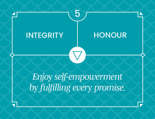Motivational quote on a teal background with 'Integrity' and 'Honour' at the top.
