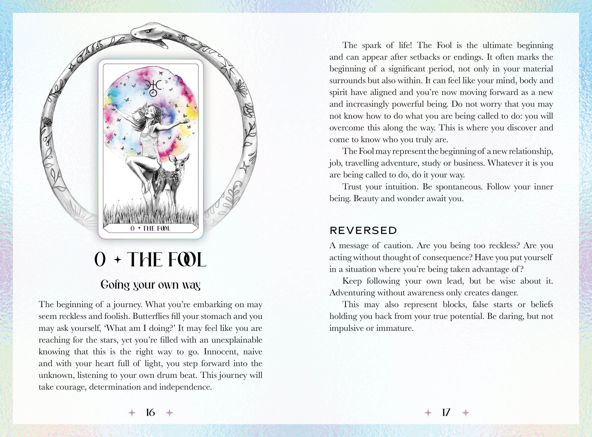 Page from a book or magazine featuring a tarot card illustration and text解读.